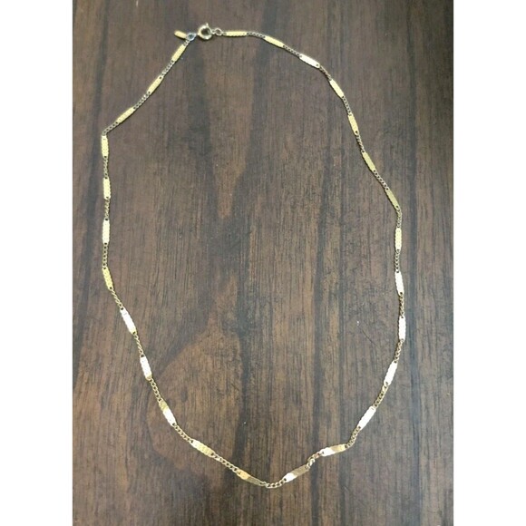 Vintage Monet Bar Chain Link Gold Tone Necklace 18" - Picture 1 of 4